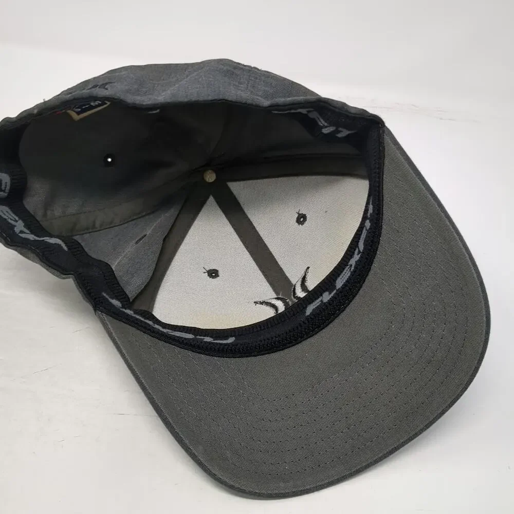Hurley Baseball Cap Gray M Fitted Logo Embroidered Flexfit Stretch Curved Hat